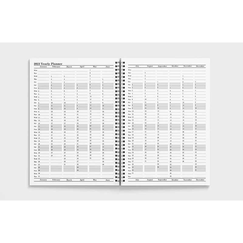 2022 A5 Week to View Hardback Wiro Bound Diary Planner
