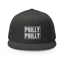 Philly Philly Philadelphia Hat (Embroidered Trucker Cap) Charcoal