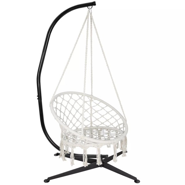 SEGAWE Hammock C Stand Meatal+Hanging Cotton Hammock Chair Durable Rope