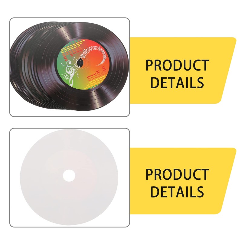 Ciieeo 12pcs Vinyl Record Decoration Mini Mural Pvc