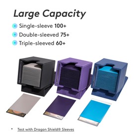 Mage Tech Commander Deck Box Lite - Card Display with Snap Card Holder & Removable Cover, Fits 100+ Single-Sleeved Cards, Ideal for MTG, PTCG, OPCG, SWU & More (Yellow)