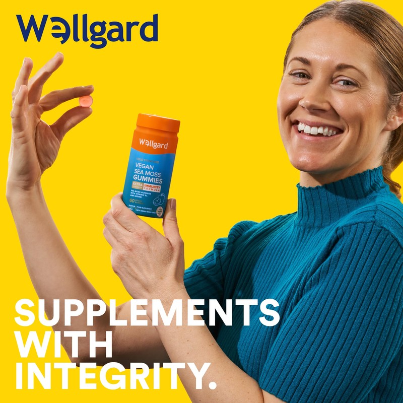 Wellgard Vegan Sea Moss Gummies, Formulated for Immunity with Iodine,