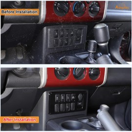 Aunginsy Center Console Driving Assistance Panel Cover Trim Compatible with Toyota FJ Cruiser 2007-2021 Car Central Control Auxiliary System Button Switch Panel Decoration ABS Interior Accessories