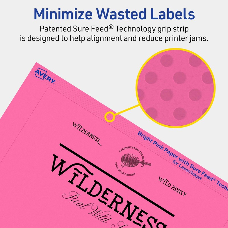 Avery Printable Rectangle Labels with Sure Feed Technology, 5" x