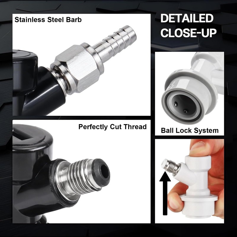 MRbrew Ball Lock Keg Fittings 5 Pairs Quick Ball Lock