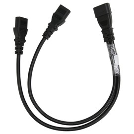 Single C14 to Dual 5 15R C13 Cord Short Power UPS Server Y Splitter Adapter Cable for PC Monitor Printer