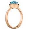PEORA Swiss Blue Topaz Solitaire Dome Ring for Women 14K