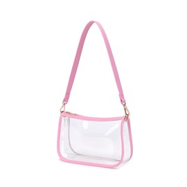 Leanoria Clear Tote Bag Stadium Approved Clear Purse PVC Handbag Retro Classic Transparent Bag for Concert (Pink)