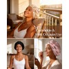 YANIBEST Gorro de satén ajustable para dormir con banda elástica, envoltura de doble capa para cabello rizado natural, reduce el frizz.