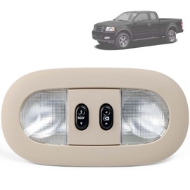 Overhead Console with LED Dome Map Light & Sunroof Switch Fit for Ford F150 2004-2008 For Lincoln Mark LT 06-08 Cab Interior Ceiling Roof Reading Lamp Replace# 7L3Z-18519A70-BA 7L3Z-18519A70-BC, Beige