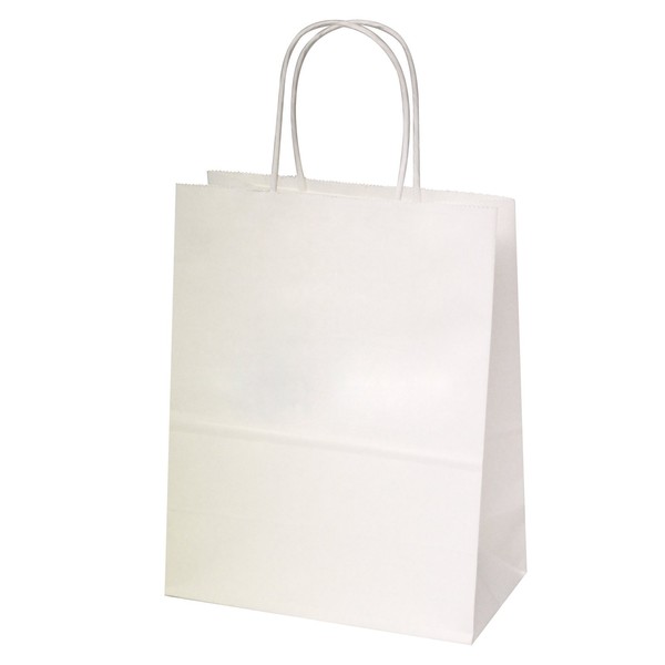 Flexicore Packaging White Kraft Paper Bags Size: 8 Inch X 4.75 Inch x 10.25 Inch | Count: 50 Bags | Color: White
