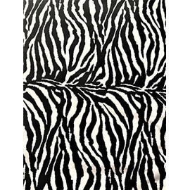 Zebra Poly Cotton Animal Print Fabric 58" Wide by The Yard (Zebra White/Black)