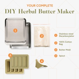 HomeCannaKit - All-Inclusive Herbal Infused Butter Kit, DIY Herbal Butter Maker, Butter Molds Silicone for Butter Sticks