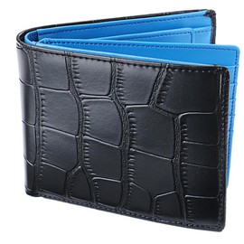 Legare Folded Wallet, Genuine Leather, Large Capacity for 15 Cards, Many Color Options (comes in a velour box) - blue -