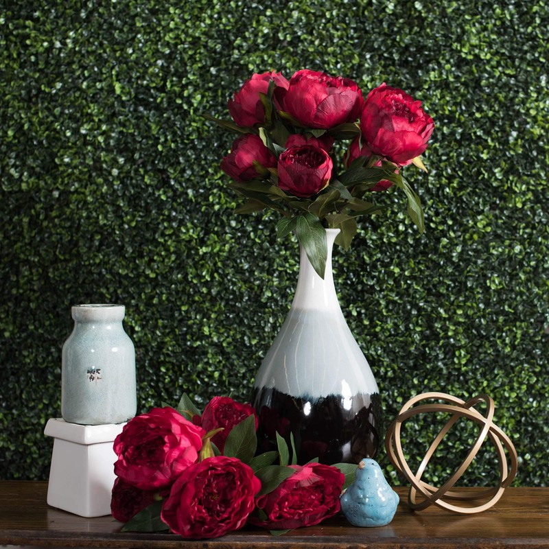 Vickerman 23'' Everyday Artificial Red Peony Bush - Realistic Faux