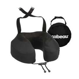 Cabeau Airplane Travel Pillow for Long Flights - Evolution S3 - Supportive Memory Foam with Seat Straps to Secure Your Head and Neck and Provides 360° Support (Jet Black)