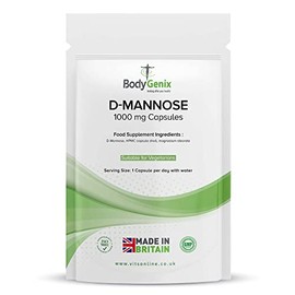 Bodygenix D-Mannose Capsules | Promote Healthy Bladder| UTI Support Supplement | Reduce Burning, itching, and Urinary Inconsistency | Manufactured in UK | 1000mg