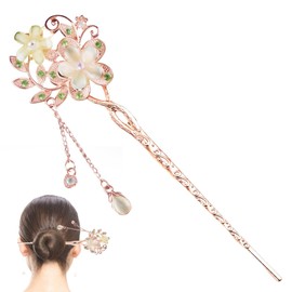1 Piece Of Floral Hairpin, Ele Hair Accessories, Retro Metal Hair Accessories, Rhinestone Hair Accessories, Hairstyle Design Accessories.