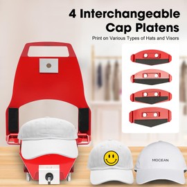 YUNLAIGOTOP Hat Champ Screen Printing Press, Screen Printing Machine, DIY Hat Clamp Silk Screen Printing Press Machine with Standard Platens(6" x 3.375")