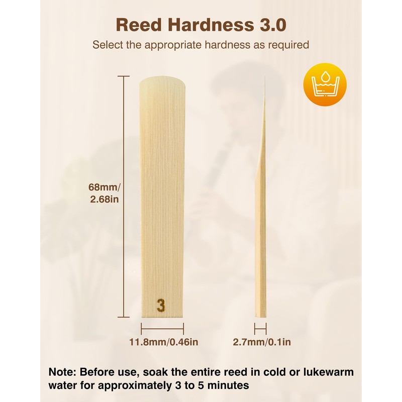 New bee 10pcs Bb Clarinet Reeds Strength 3.0 Individually Packed