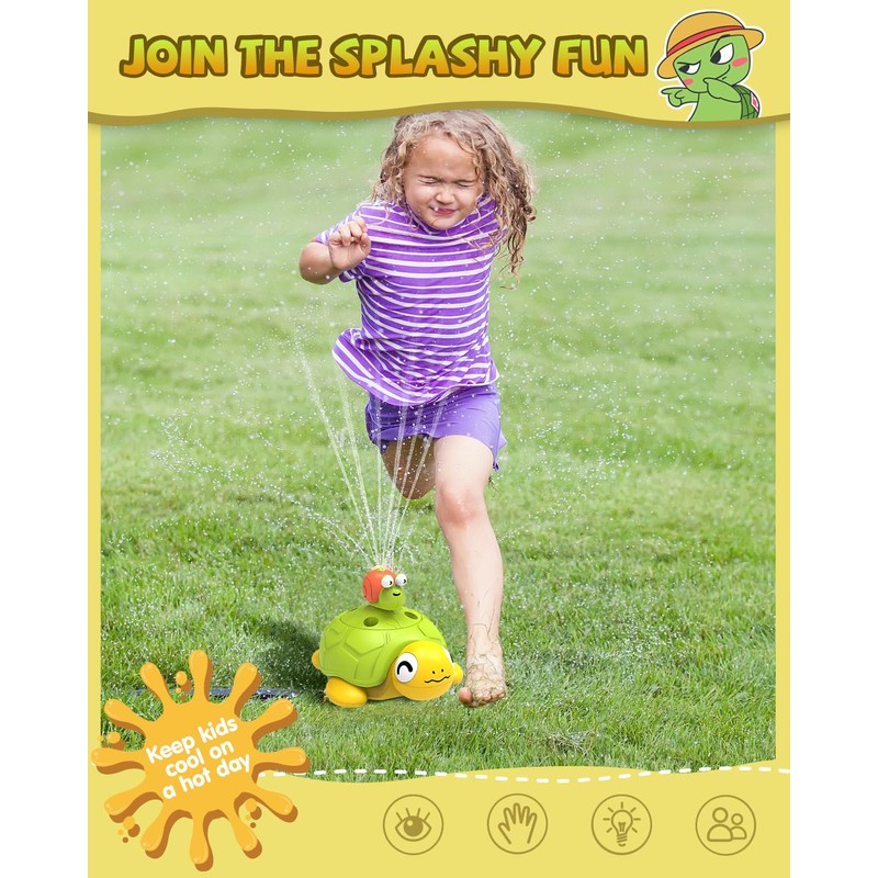 Fullware Water Sprinkler for Kids, Toddler Outdoor Toys, Backyard 3-in-1