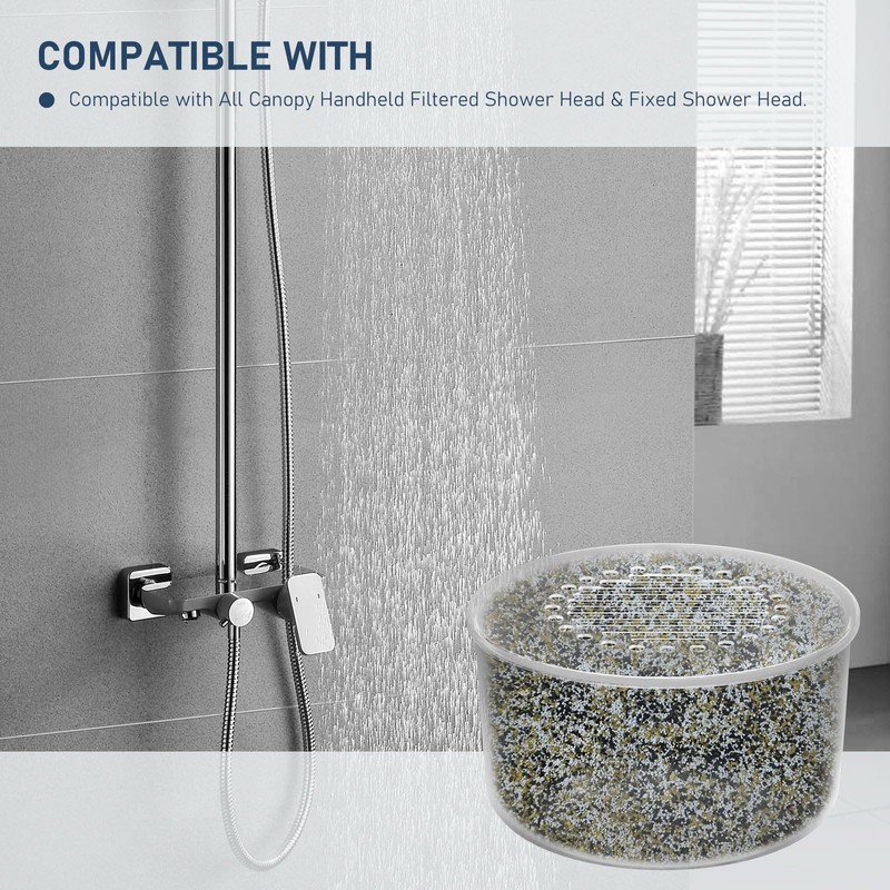 4 Pack Shower Head Filter Replacement Cartridge Compatible with All
