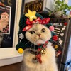 MuYaoPet Christmas Dog Hat with Dog Bow Tie Collar,Cat Christmas