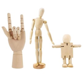 LZYKJGS 3 Pieces Wooden Wooden Figures, Wooden Doll Human, Movable Model Doll, Wooden Dolls, Drawing Model Wooden Hand, for Sketch Decoration, Craft Table Decoration