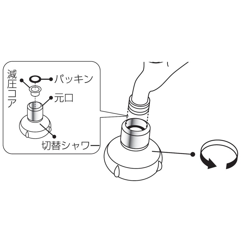 SANEI キッチンの蛇口シャワー シャワー・泡沫切替可能 M22×1.25 節水35% PM252-13 本体サイズ(約):幅6.6Φ×高さ4.8cm