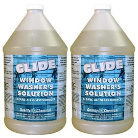 Quality Chemical Glide Window Washer's Solution Commercial Window Cleaning Soap - Outdoor Glass Cleaner for Window Washing Solution, Window Cleaning Solution - 128 oz (Pack of 2)