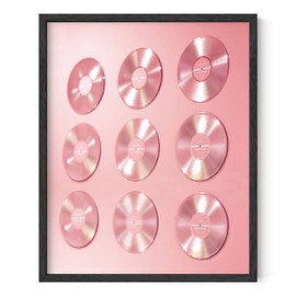 HAUS AND HUES Records for Wall Aesthetic Pink CDs - Poster for Room Aesthetic 90s Blush Pink Room Decor VSCO Posters for College Dorms (Unframed, 16x20)