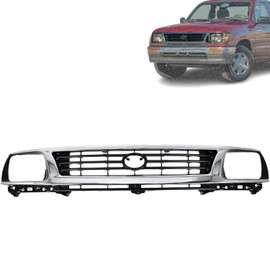 Vantage Auto Parts - Front Grille Chrome Shell with Painted Black Insert Compatible with Toyota Tacoma 1995-1996 | DIRECT REPLACEMENT | 5310035300 | TO1200193