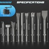 NATGAI 10PCS Air Hammer Chisel Set, Heavy Duty Pneumatic Chisels