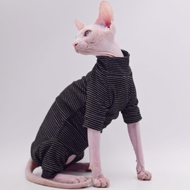 Ropa de gato sin pelo de terciopelo de cuatro patas, cálida ropa de otoño e invierno para gato Sphynx, gato Devon Rex, Cornualles (XXL)