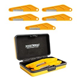 MusicNomad MN673 5 pc. Diamond Coated Bass Nut Slotting File Set, with Storage Case