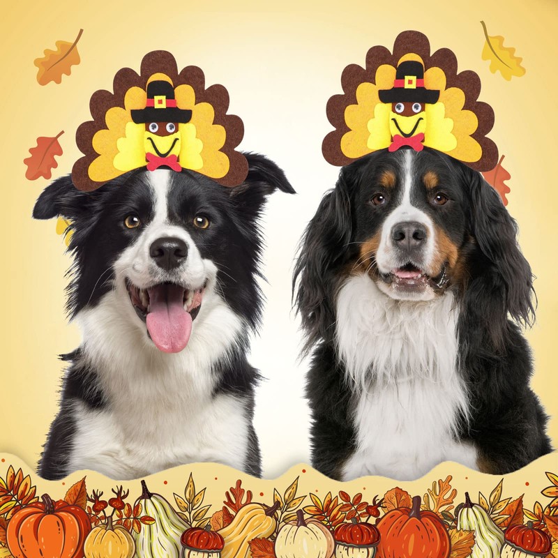 RYPET Turkey Dog Headband - Dog Thanksgiving Costume for Medium