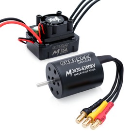 Surpass Hobby RC Brushless Motor ESC Combo Waterproof 2430 6300KV Brushless Motor and 35A ESC Combo Set for 1/16 1/18 Remote Control Cars Trucks Off-Road Vehicle