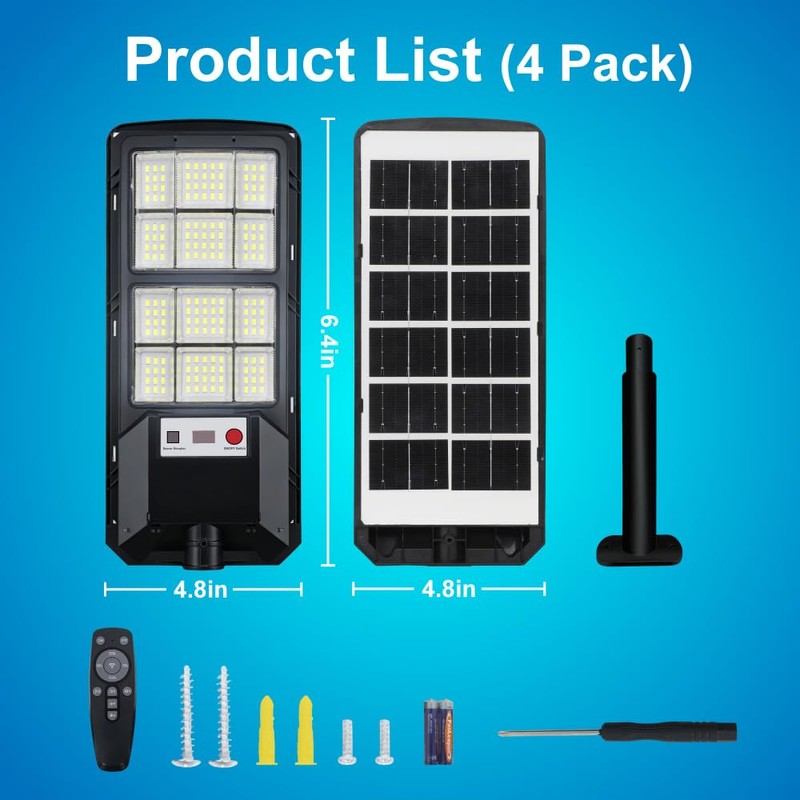 Cenfmlt Solar Street Lights Outdoor 4 Pack, Dusk to Dawn