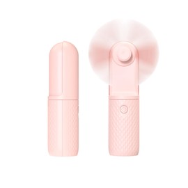 Coohea Handheld Fan Powerful Mini Fan USB Rechargeable Portable Fan Battery Operated Small Fan Little Makeup Lash Fan Hand Held Personal Fan for Travel Beach Vacation, 10-15.5H Working, Pink