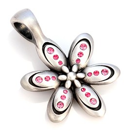 BICO 'Bulb' Flower Pendant with Pink Crystals (CR49 Pink)