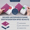VON HEESEN Passport Holder Leather Case with RFID Protection -