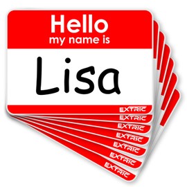 Hello My Name is Stickers, 100 Count Name Tags Stickers, Red Badges, 2.25 x 3.5 Inch Sticker for Events, Office, Meetings, School