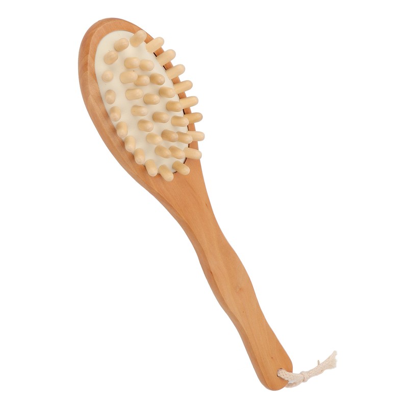 Wood Bath Brush Long Handle Soft Bristle Deep Cleansing Relieve