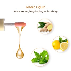 Hydrating Lip Oil Set,3 PC Mini Magic Colour Changing Lip Gloss, Long Lasting Lip moisturizing Lipgloss, Lip Balm Fruit-Flavored Lip Care Kit (Ginger, Mint and Lemon)