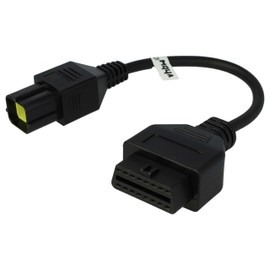 vhbw OBD2 Adapter OBD2 6 Pin to OBD2 16 Pin Compatible with Husqvarna CCM 450, SM 610, SM 630, SMR 511, TE 310, TE 449 Motorcycle - 30 cm
