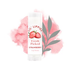 Freshed Picked Strawberry Lip Balm - Lil' Lippies Kids Chapstick - Stocking Stuffers for kids (1 Tube, Strawberry)