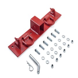 ONECHOI Tractor Bucket Hooks - 2' Receiver, G70 Grade Grab Hooks, Forged D Rings, Tow Hook Bolts (Red 1.5' Bolt)