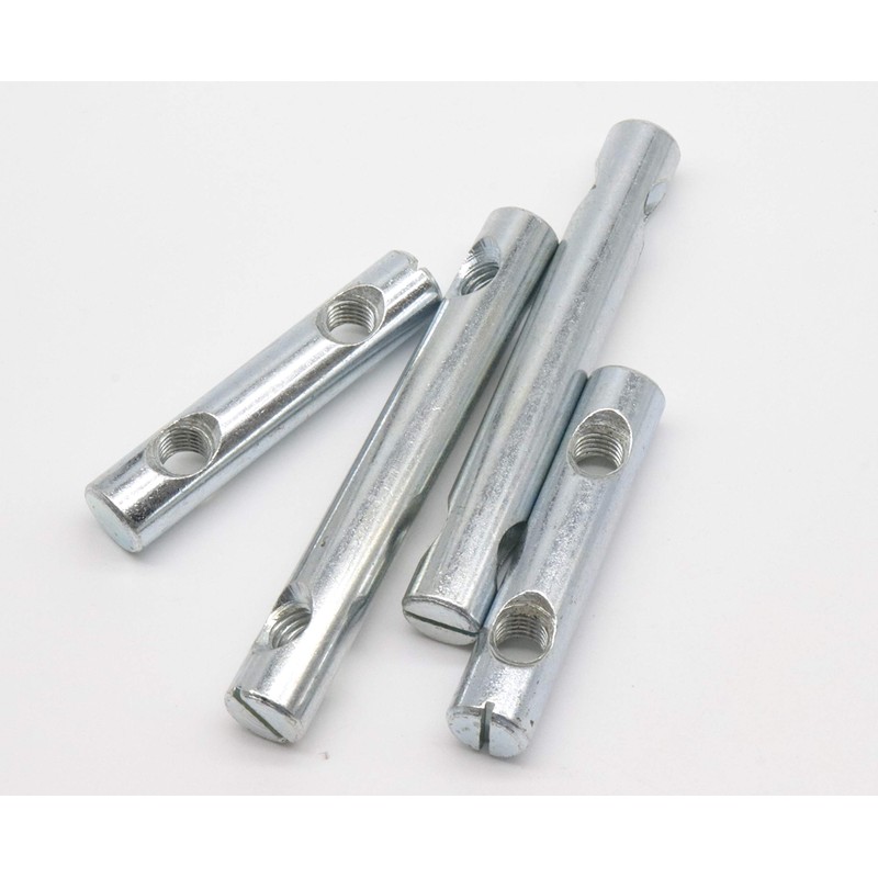 cSeao 6pcs Dual Holes M8 Barrel Nut Cross Dowels Slotted