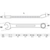 BGS 1064 Open-End Ring Spanner, Size 14 mm, DIN3113-A, Combination