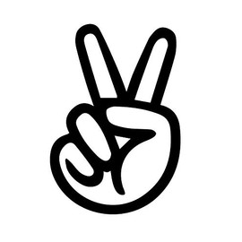 Peace Sign Hippie Hand Love Decal Sticker for Car, Truck, SUV Bumper Window (Black)